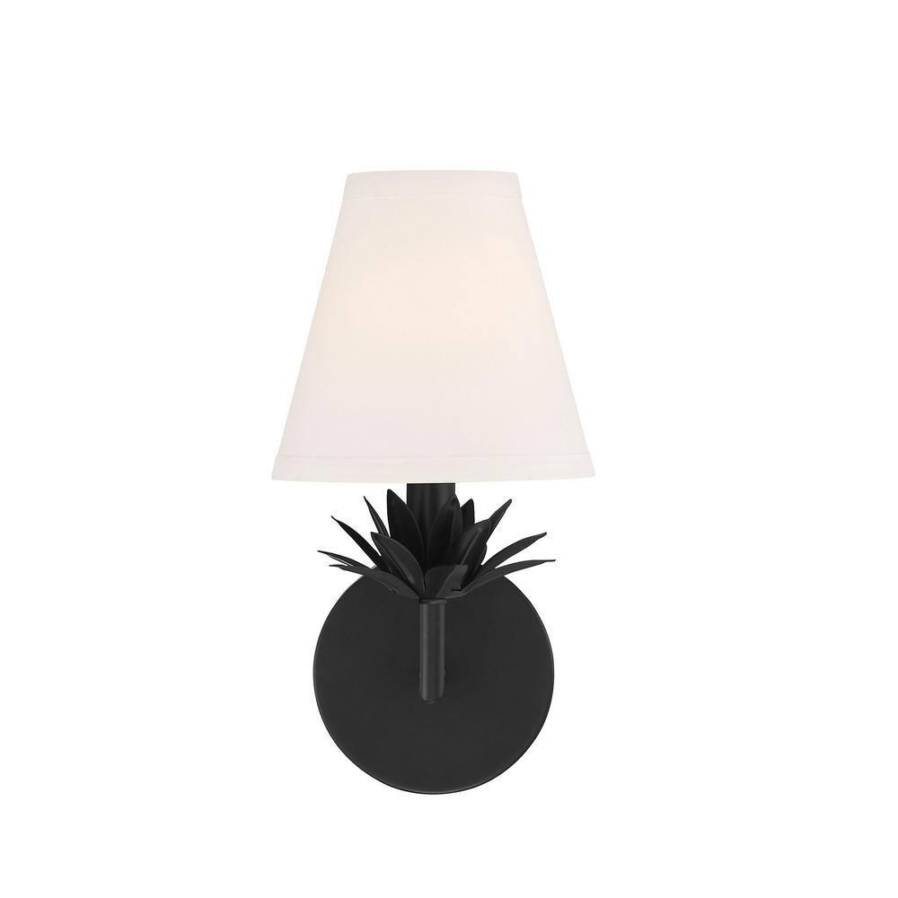 Trade Winds Rosalie 1-Light Wall Sconce in Matte Black