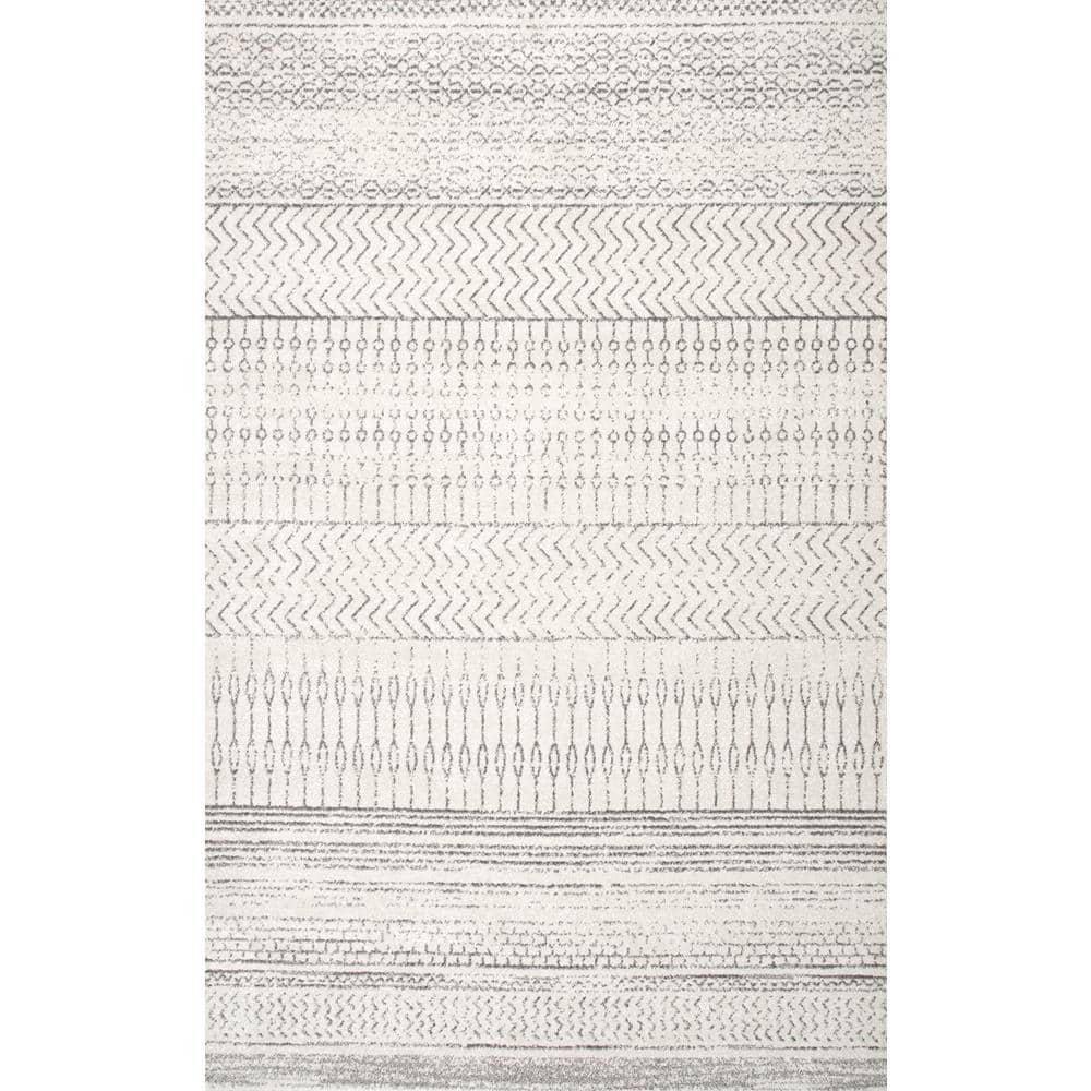 Nuloom Nova Striped 4x6 Indoor Area Rug for Living Room Bedroom Dining Room Kitchen, Grey/Off White