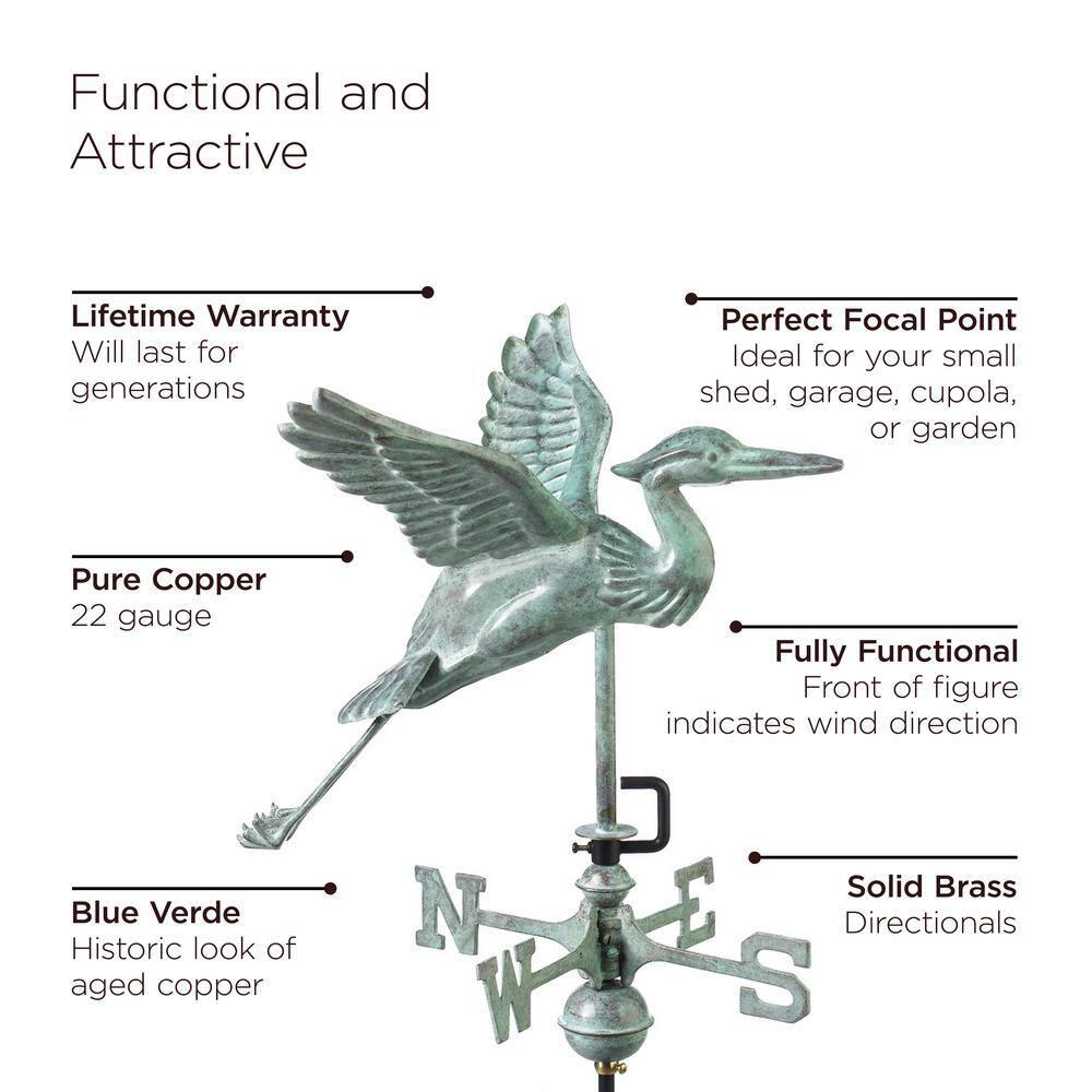 Good Directions Heron 26'' H Metal Animals Weathervane