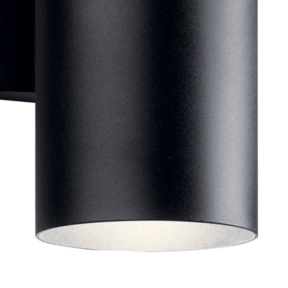 Kichler 12" 1 Light Integrated LED Textured Black Cylinder Outdoor Wall Sconce