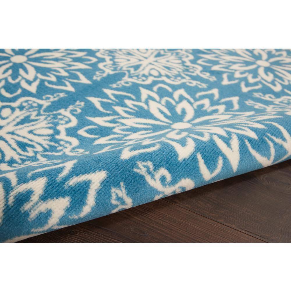 Nourison Jubilant Floral Ivory/Blue 5'3" x 7'3" Area Rug, (5x7)
