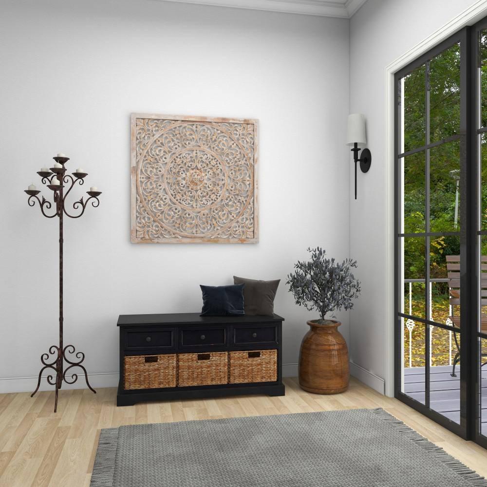 DecMode Candelabro Alto con Desplazamiento de Metal Marrón con 6 Soportes