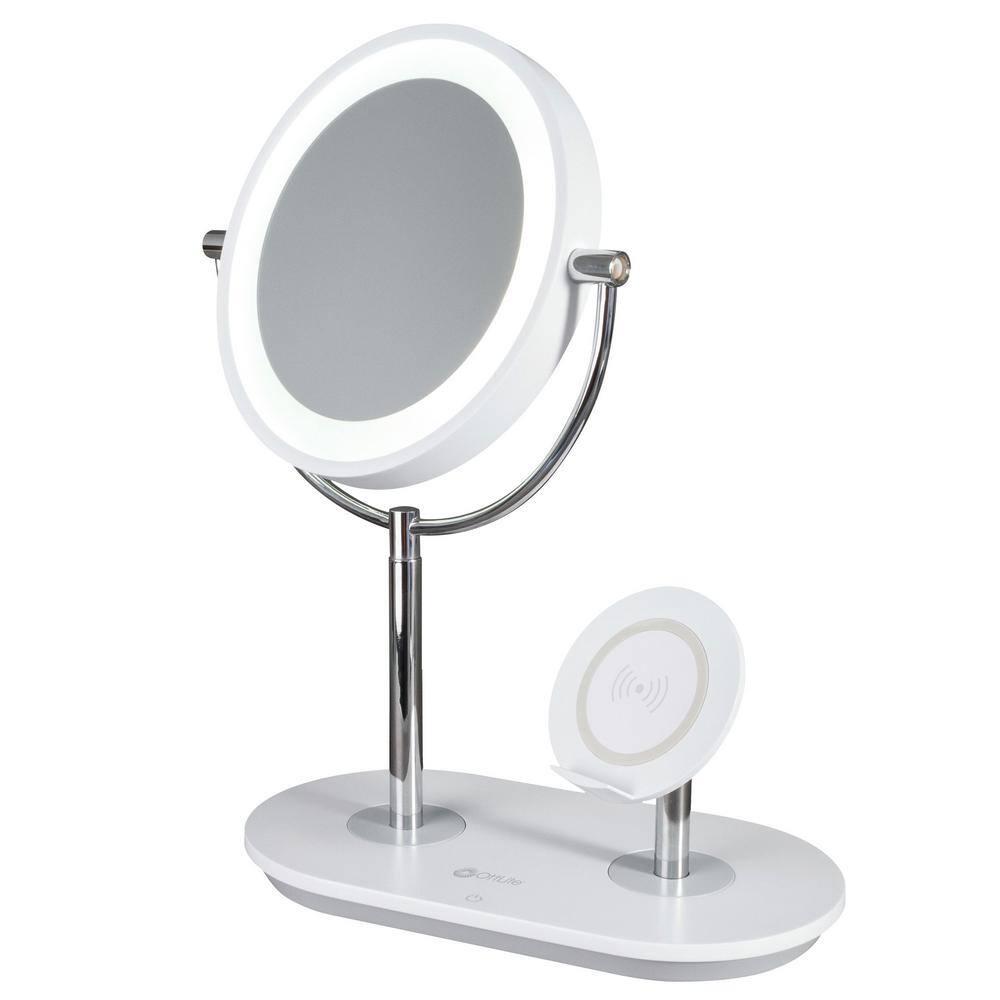 ClearSun LED Countertop Makeup Mirror with Wireless Charging