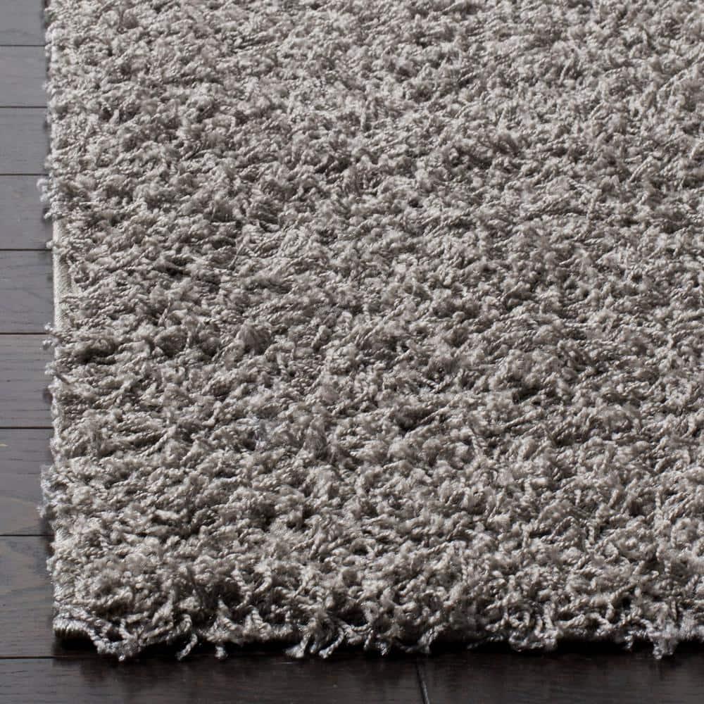 SAFAVIEH Athens Solid Plush Shag Area Rug, Light Grey, 9' x 12'