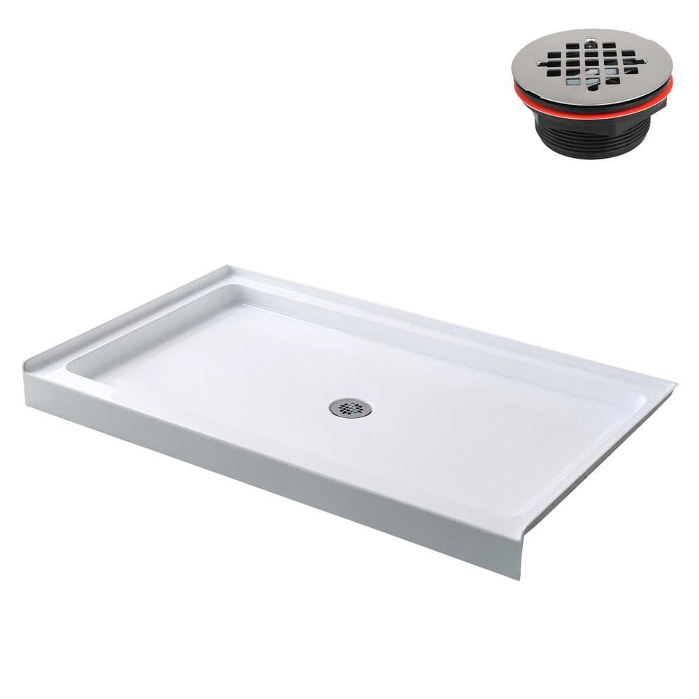 Streamline Bath Streamline 60 in. x 32 in. Alcove Acrylic Shower Base With Center Drain, Drain Included GB-516-68