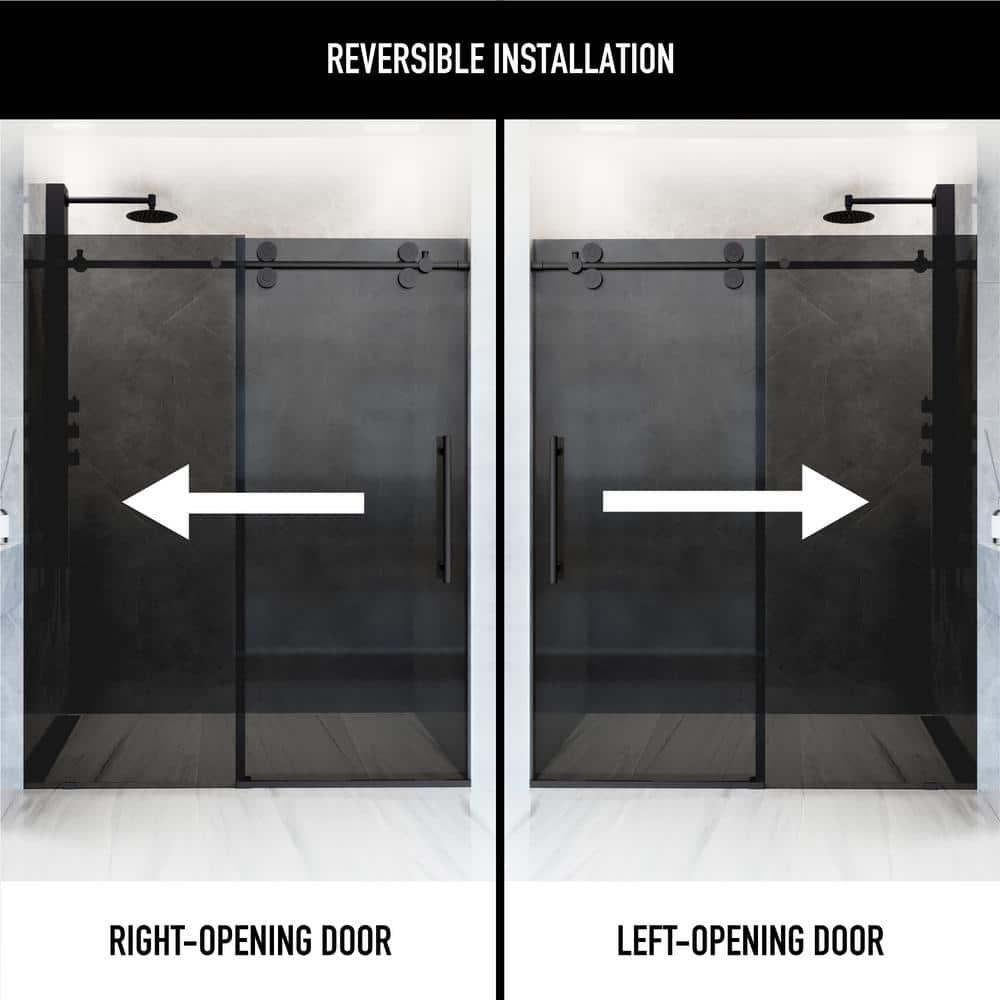 Elan 68-72" W x 74" H Sliding Frameless Shower Door with 3/8" Tinted Glass