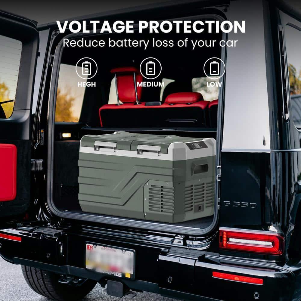 Alpicool 25Qt Dual Zone With Individual Temperature Control Car Refrigerator, 12V/24V/220V Portable Car Fridge, Large Capacity Freezing Food, Powerful Compressor Freezer and Cooler, for Outdoors and Indoors Use