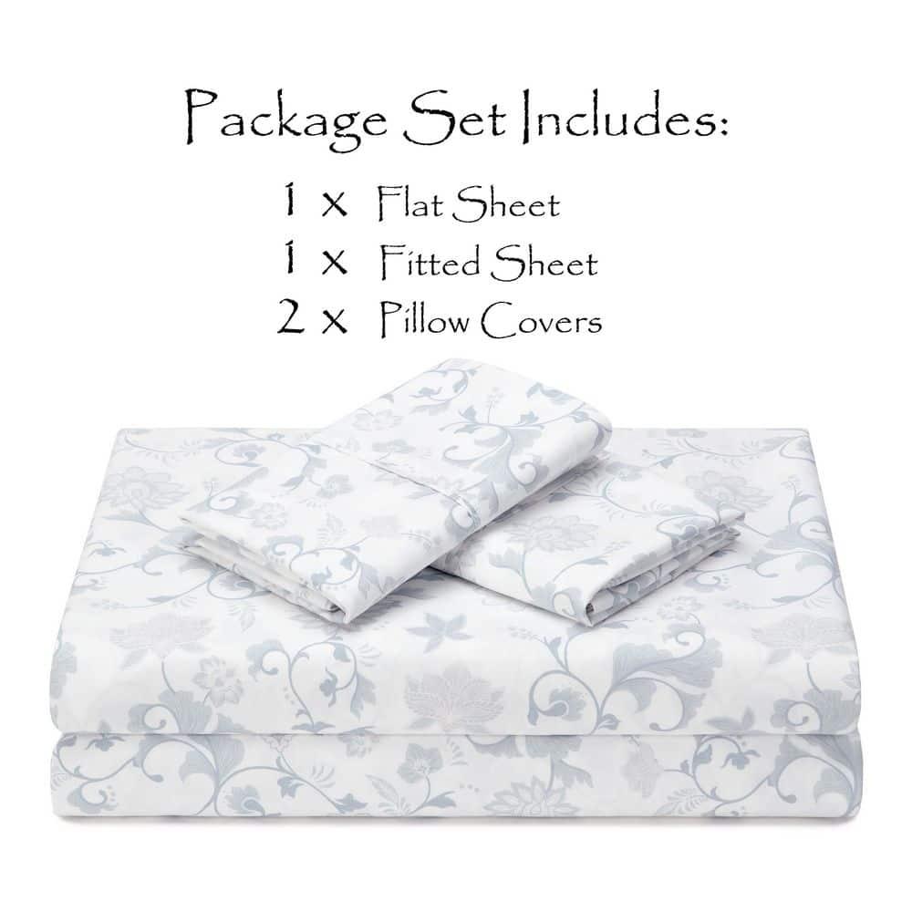 Chanasya Elegant Ultra Soft Floral Microfiber Percale Sheet Set