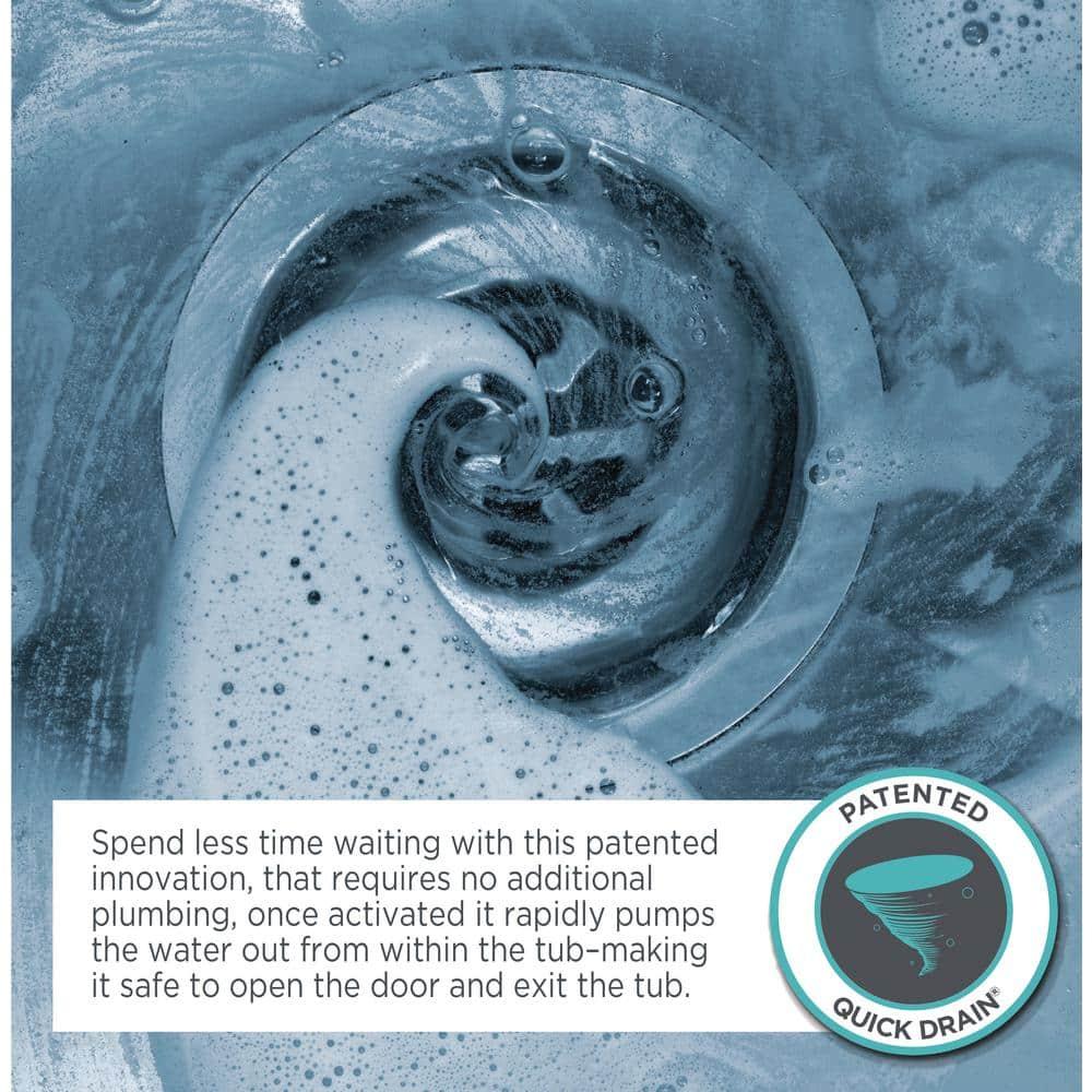 52'' x 30'' Walk-in Whirlpool Fiberglass Bathtub with Faucet