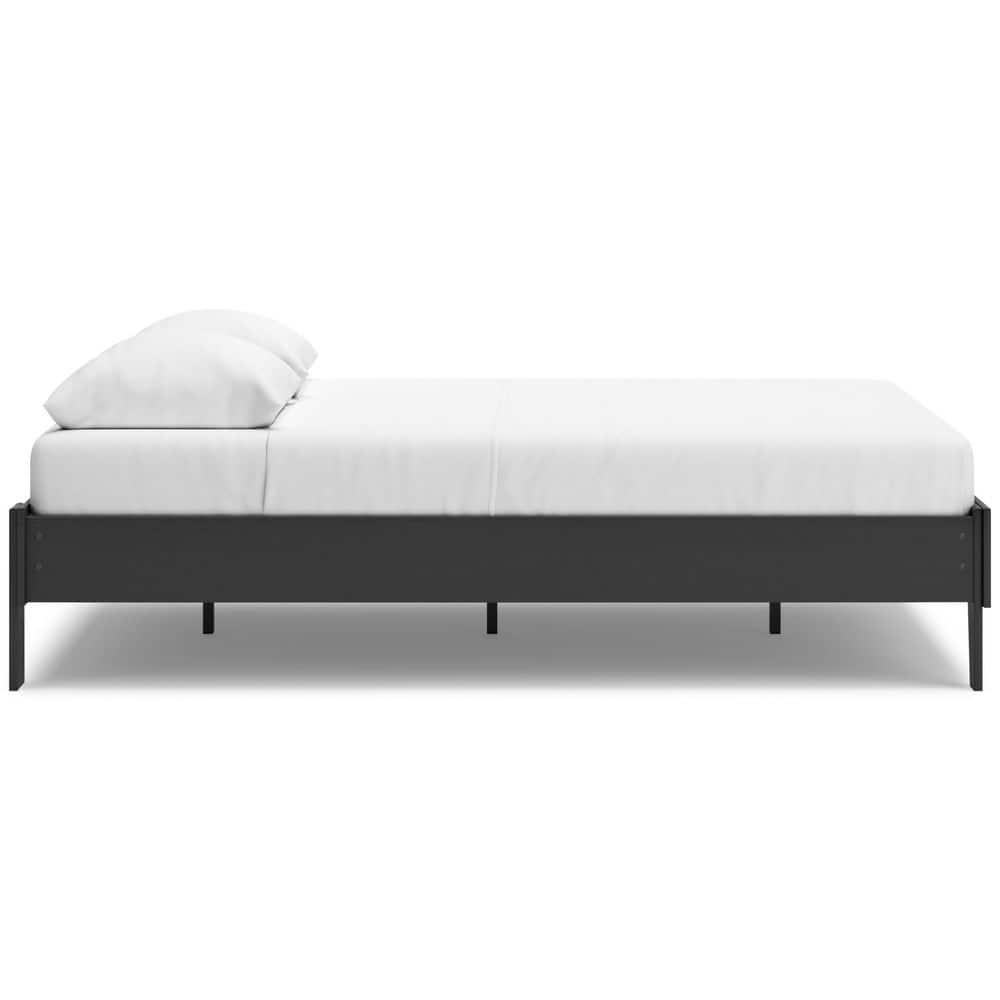Signature Design by Socalle Queen Platform Bed in Matte Black Finish
