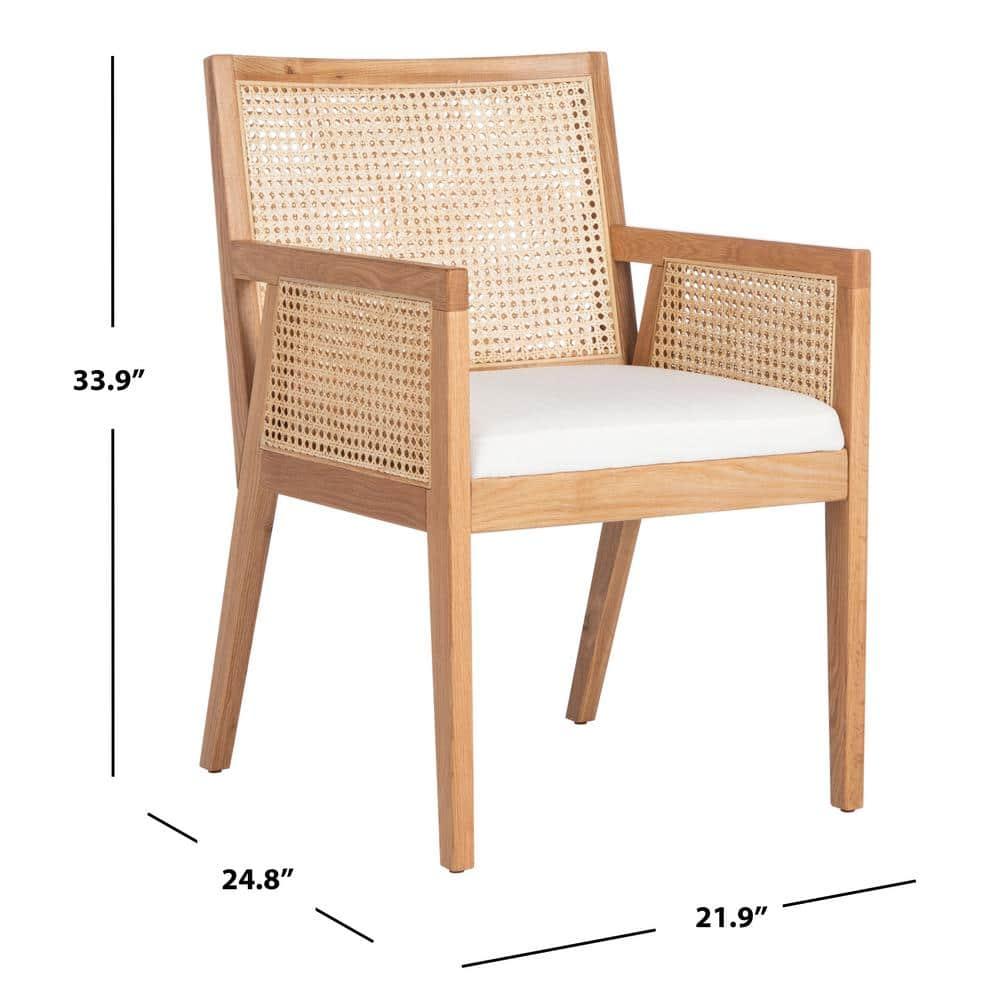 SAFAVIEH Couture Malik Coastal Linen Solid Dining Chair, Natural
