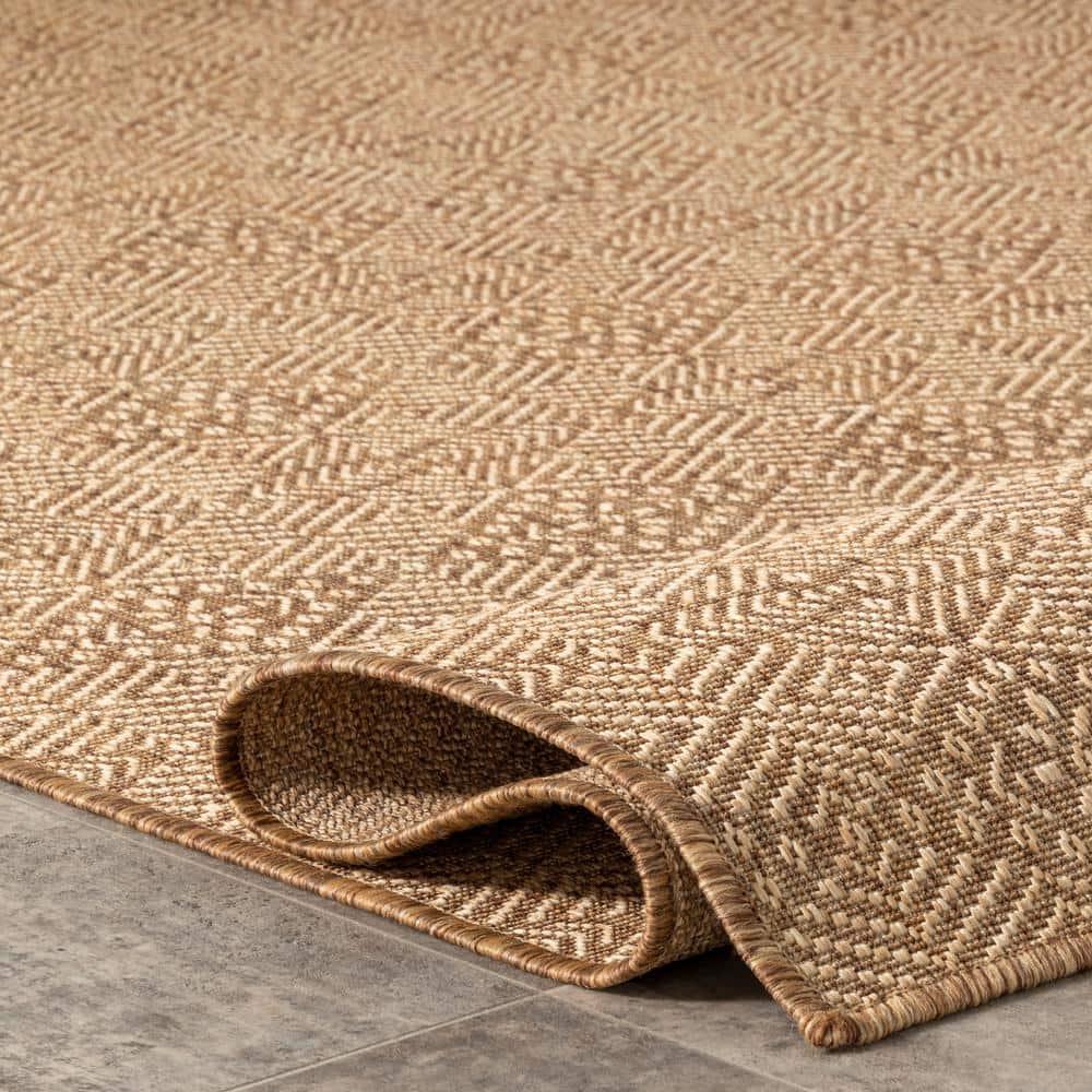 Nuloom Chandler Trellis 4x6 Indoor/Outdoor Area Rug for Living Room Patio Deck Front Porch Kitchen, Brown/Ivory