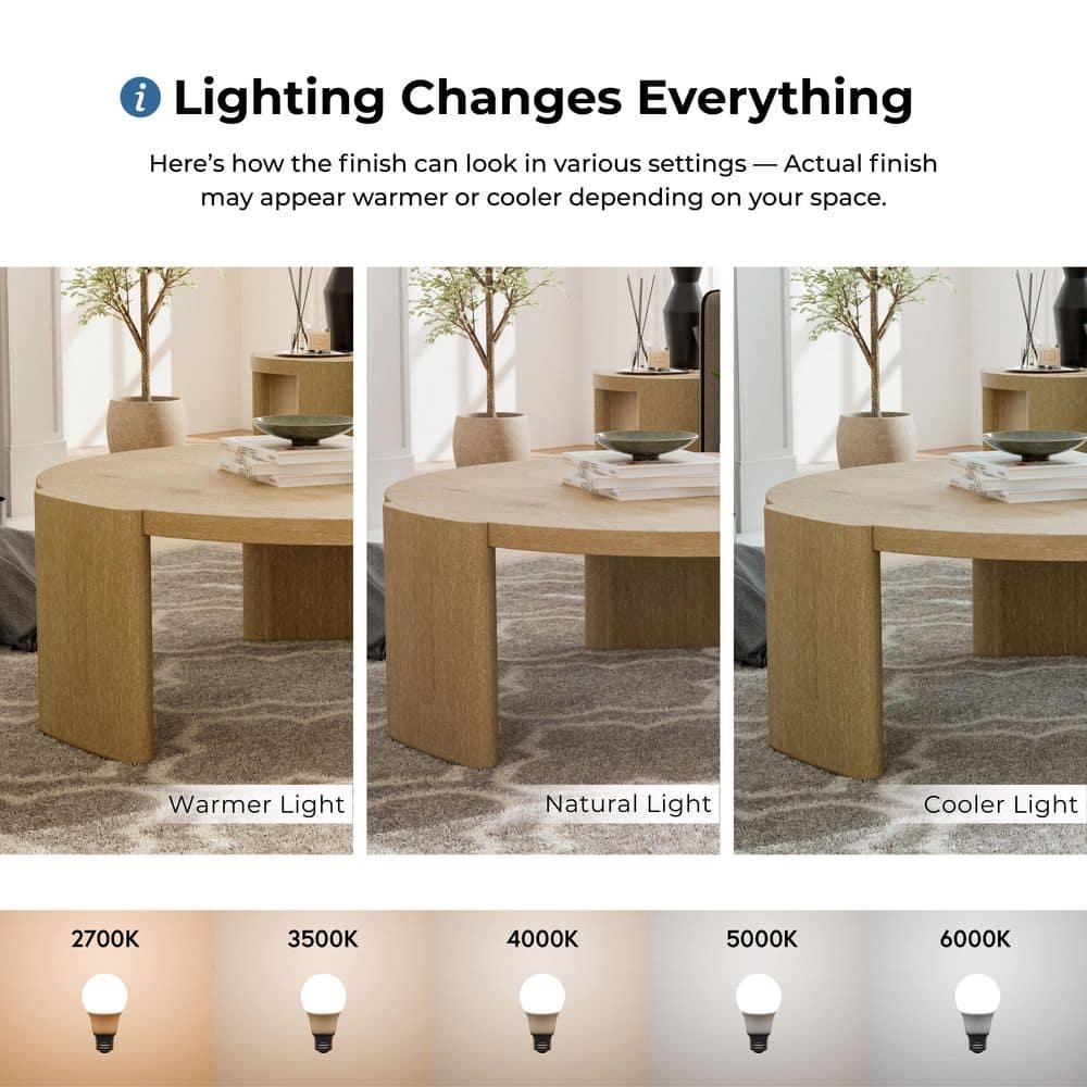 Furniture of America Honora Modern Wood 42-inch Oval Coffee Table with Plinth Base, Oak