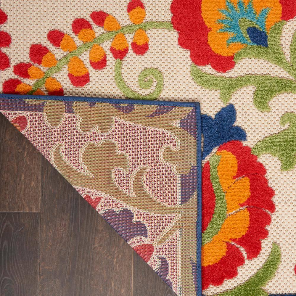 Nourison Aloha Floral Textured Flatweave High-Low Indoor Outdoor Area Rug Multicolor 6' x 9'