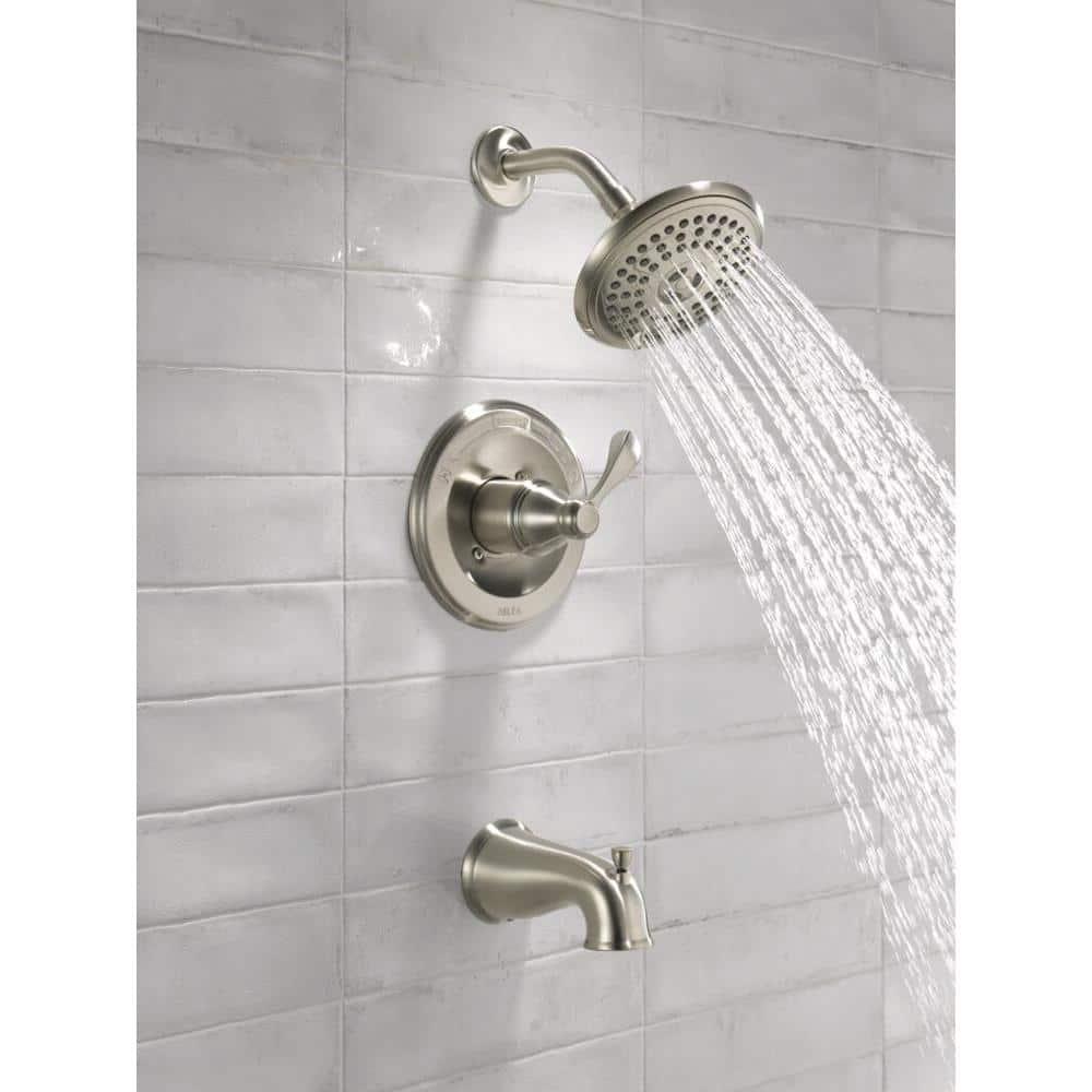 Delta Porter Monitor 1-Handle Brushed Nickel Tub and Shower Faucet