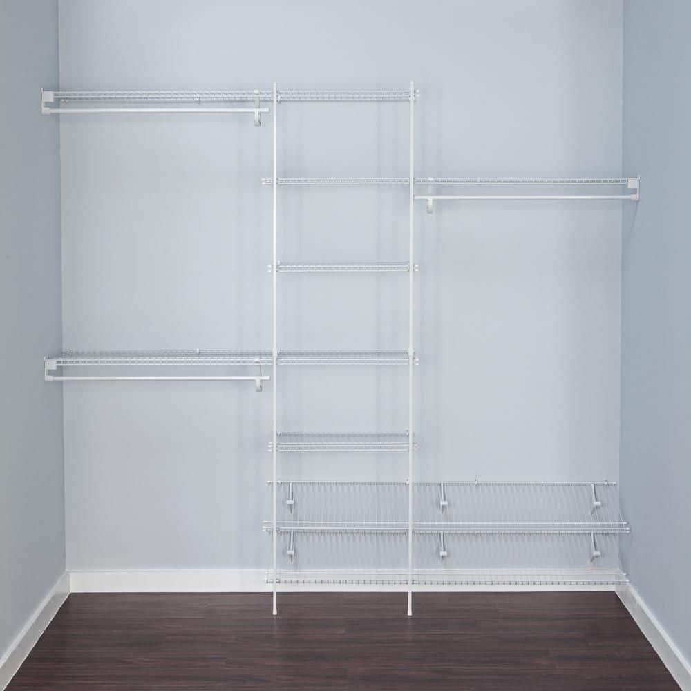 ClosetMaid 5037 5ft. to 8ft. Fixed Mount Closet Organizer Kit, White