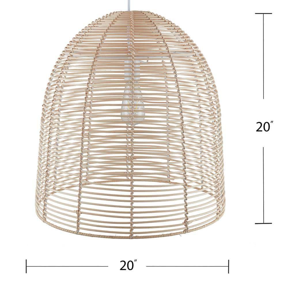 SEI Furniture Formosa Coastal Rattan Cage Pendant Lamp in Natural