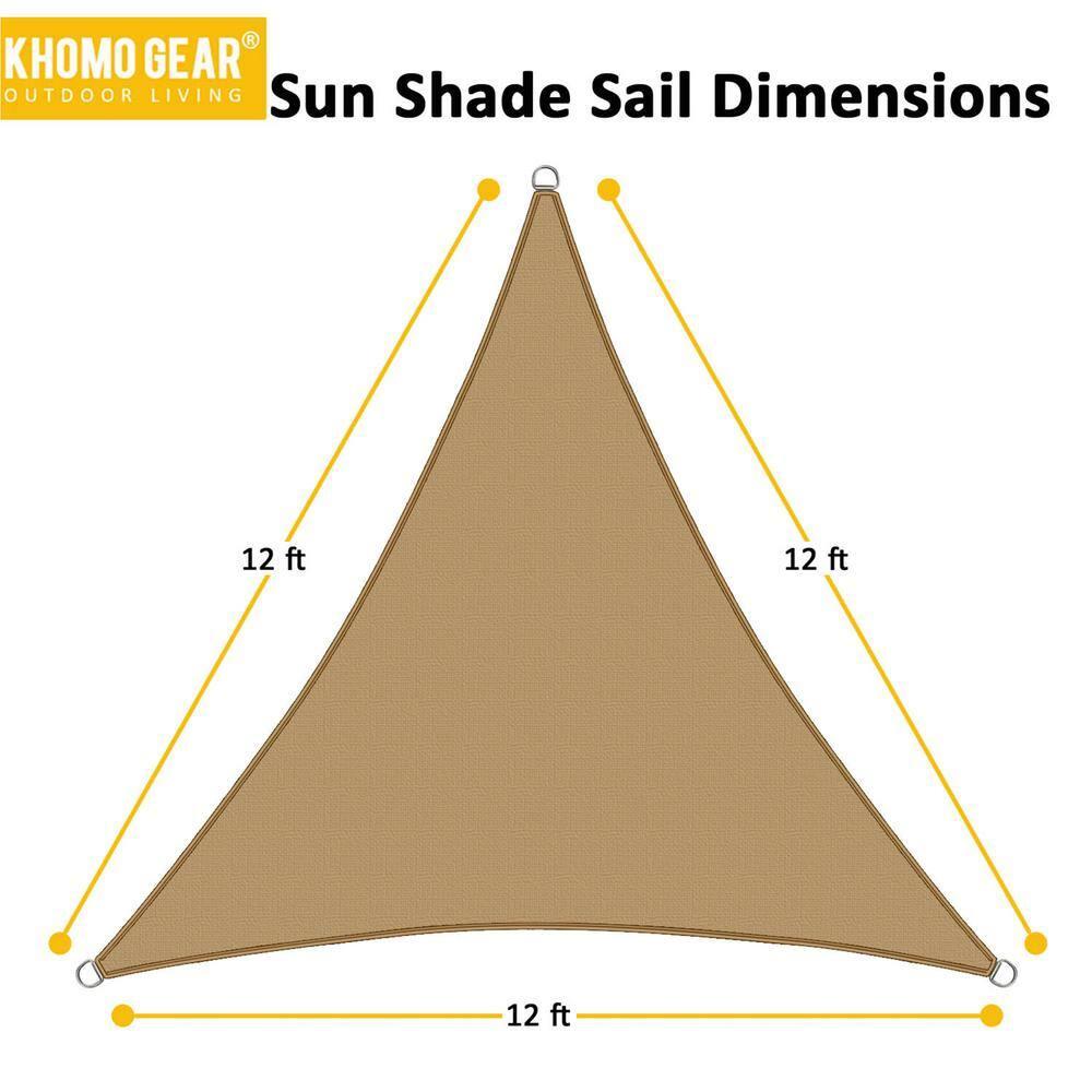 Khomo Gear Sun 12' Triangle Shade Sail