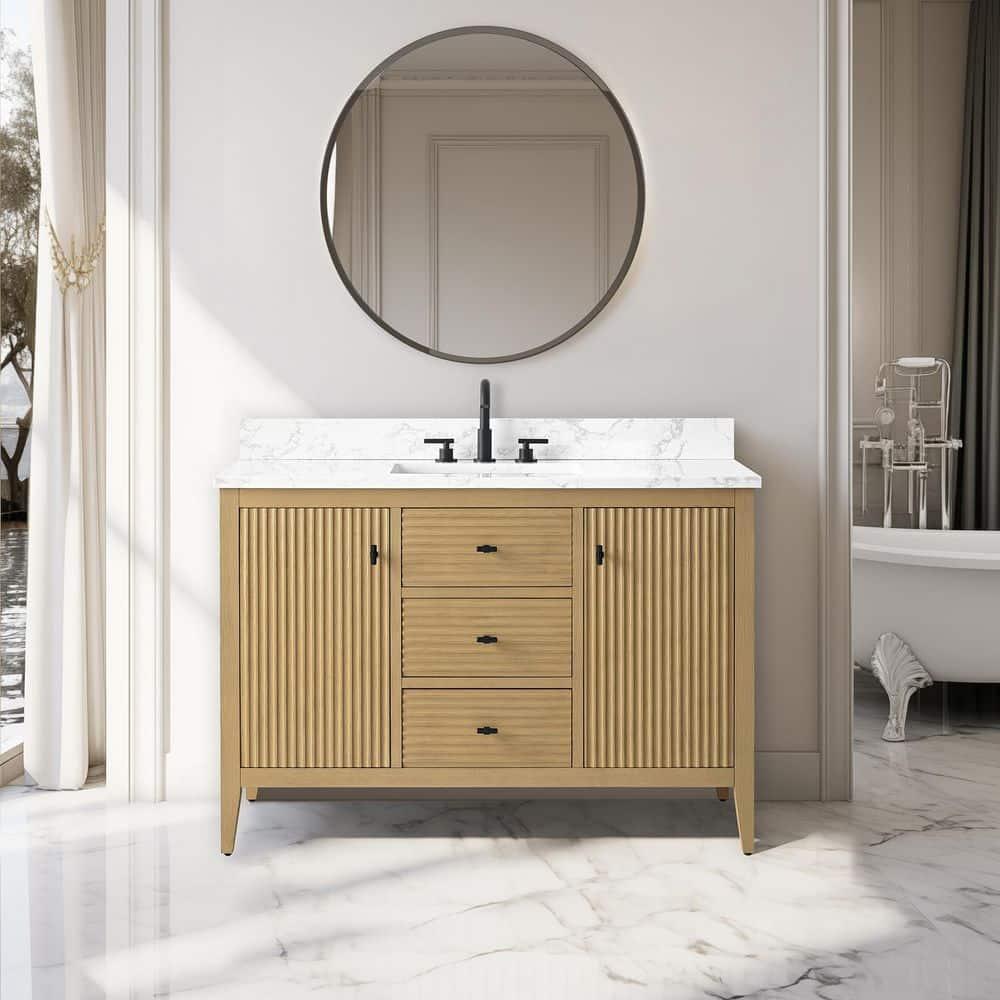 48'' Single Bathroom Vanity with Engineered Marble Top