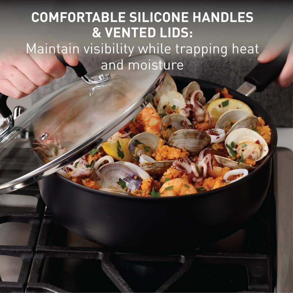 T-fal Ultimate Hard Anodized Non-Stick 14 Piece Cookware Set, Black