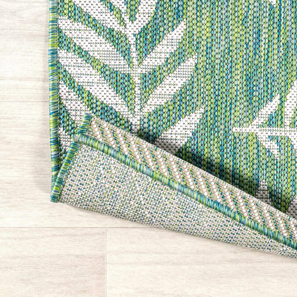 5' x 5' Nevis Palm Frond Indoor/Outdoor Area Rug, Cream/Green - JONATHAN Y