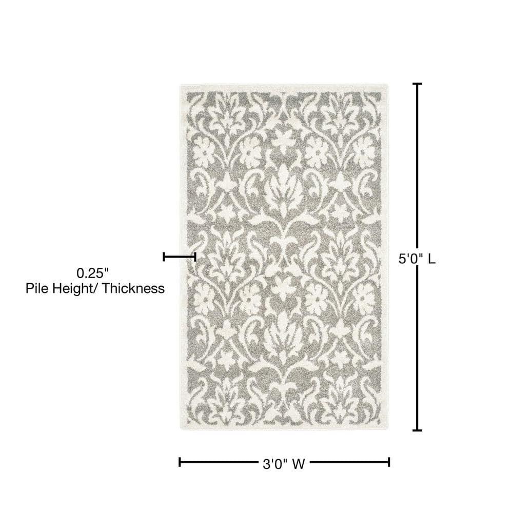 Amherst AMT424 Power Loomed Indoor Accent Rug - Dark Grey/Beige - 3'x5' - Safavieh