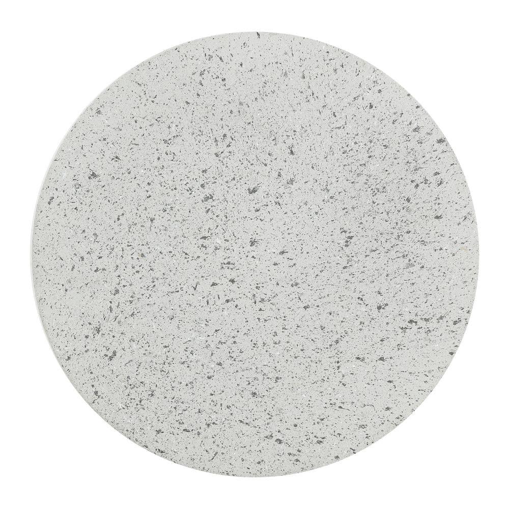 Hollie 18" Minimalist Modern Drum Accent Table Pedestal, Gray Terrazzo Finish - JONATHAN Y