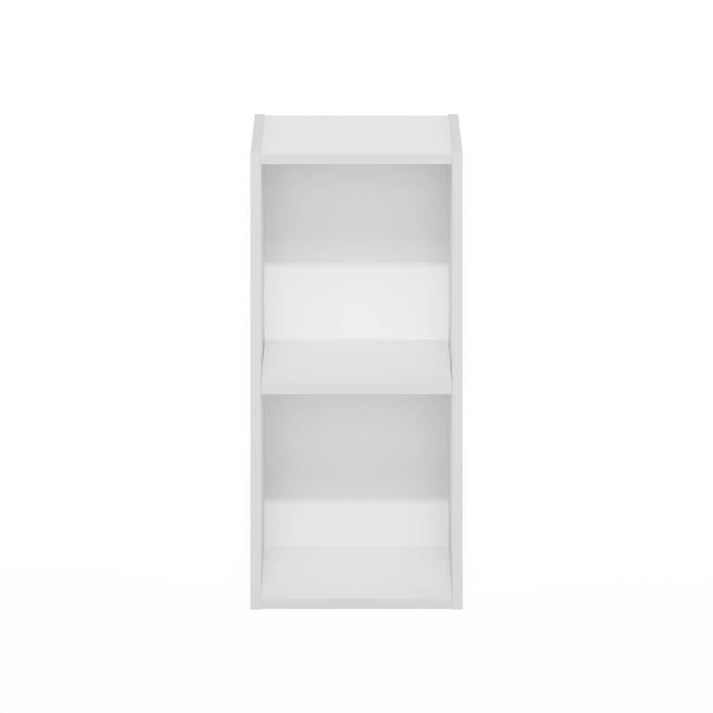 Furinno Fulda 2-Tier Space Saving Storage Shelf Bookcase, 10-Inch Width, White