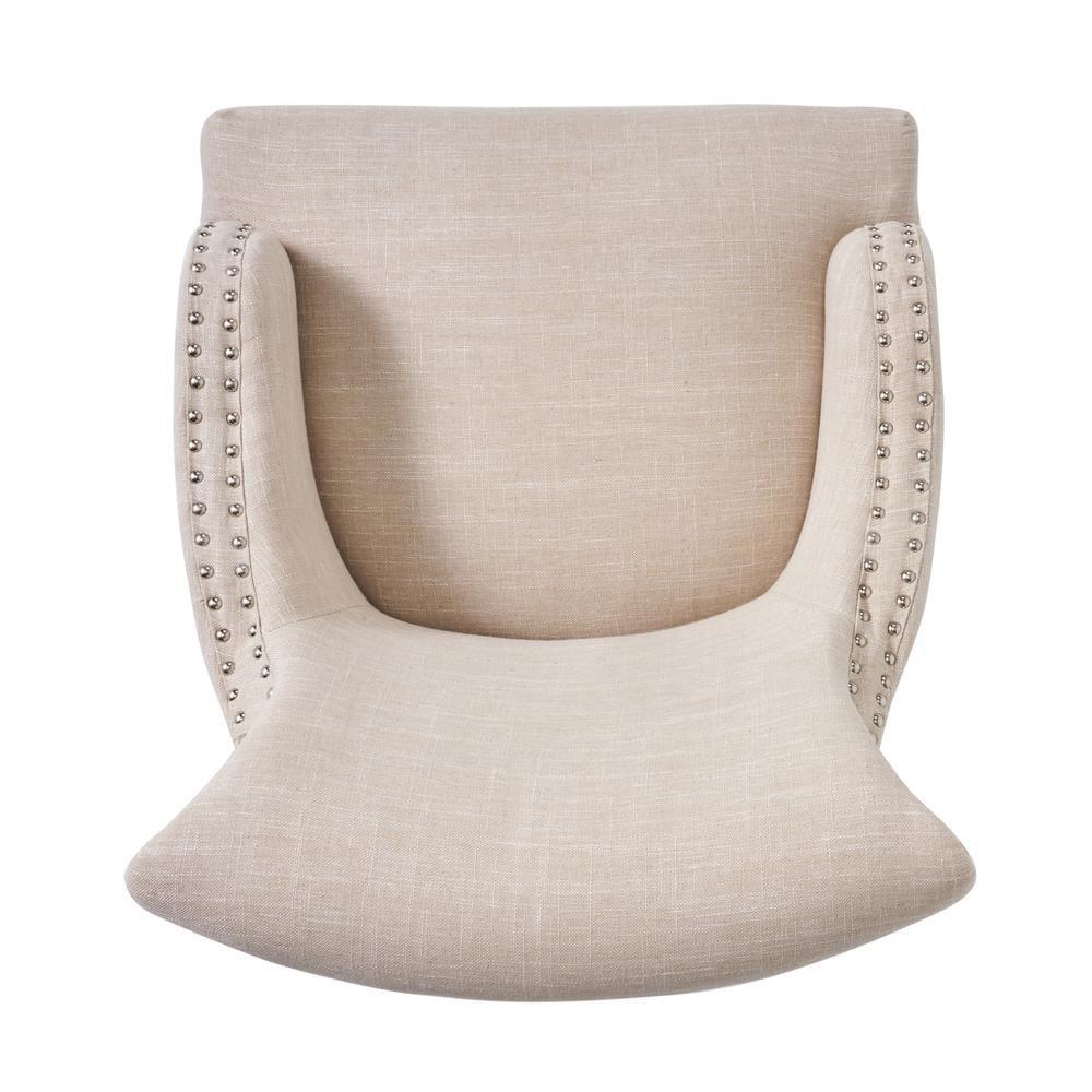 Filmore Light Beige Polyester Arm Chair (Set of 1)