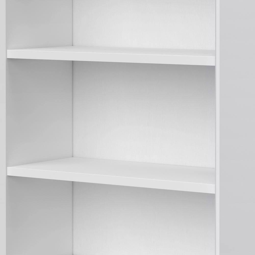 Simpli Home Banting 30"W Solid Wood 4 Shelf Industrial Bookcase with 2 Drawers, Adjustable Shelves, and Metal Base