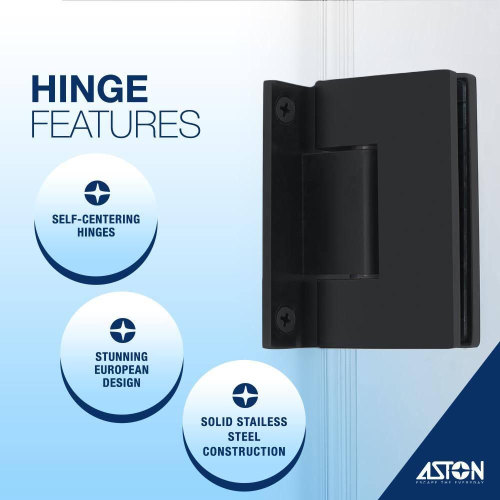 Aston Sdr965ez-423280 Belmore Xl 80" High X 42" Wide Hinged Frameless Shower Door - Black