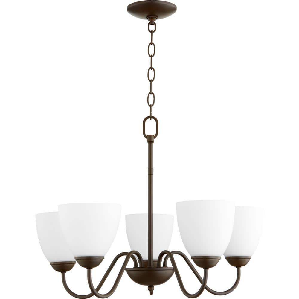 Quorum Lighting 5 - Light Chandelier in  Oiled Bronze