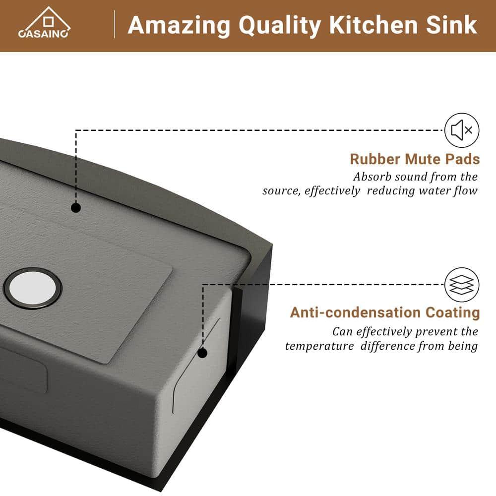 30" L x 22" W Apron Farmhouse Kitchen Sink with Faucet Included