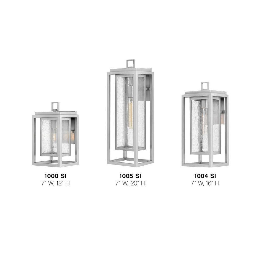 Satin Nickel 12-Inch Outdoor Wall Sconce with Clear Seedy Glass