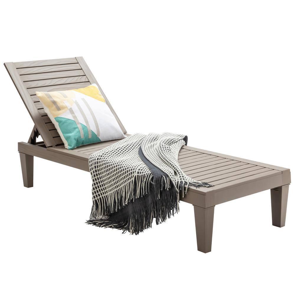 Topcobe Silla Reclinable de Exterior con Respaldo Ajustable en 5 Posiciones, Muebles para Terraza de Piscina, Marrón