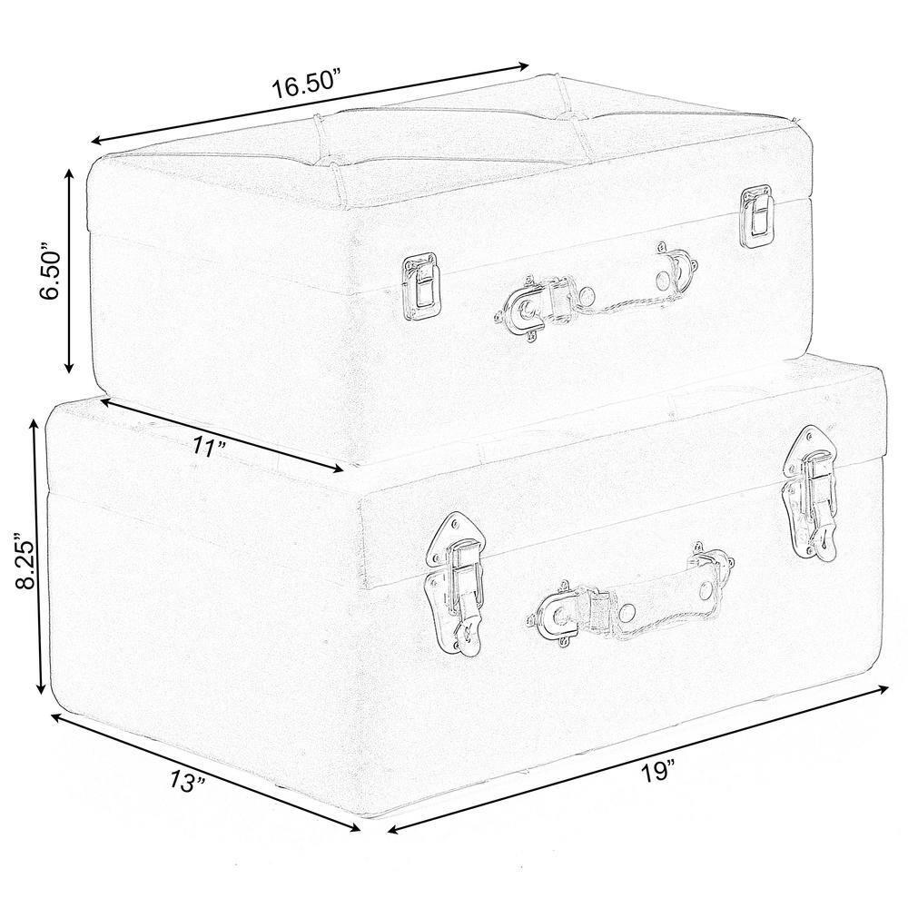 Vintiquewise Decorative Tufted Velvet Suitcase Treasure Chest Set of 2, Pink