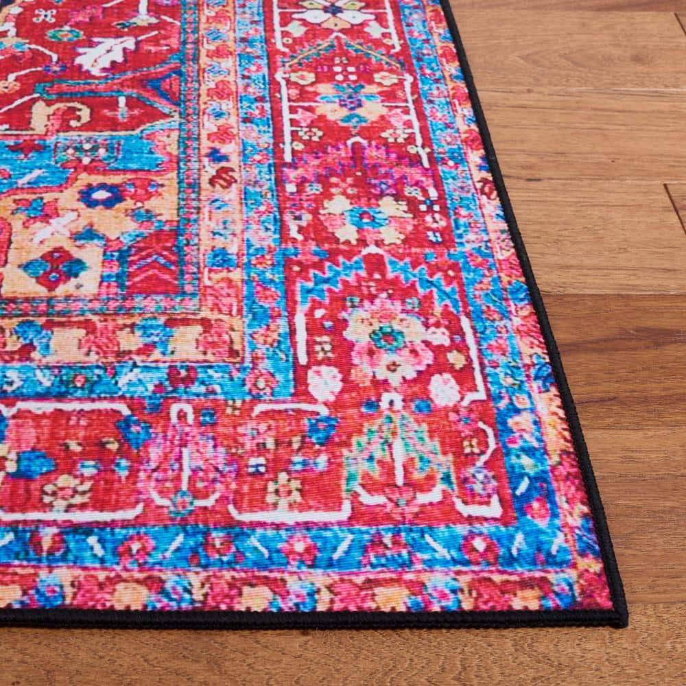 Tucson TSN121 Power Loomed Machine Washable Area Rug - Navy/Red - 3'x5' - Safavieh.