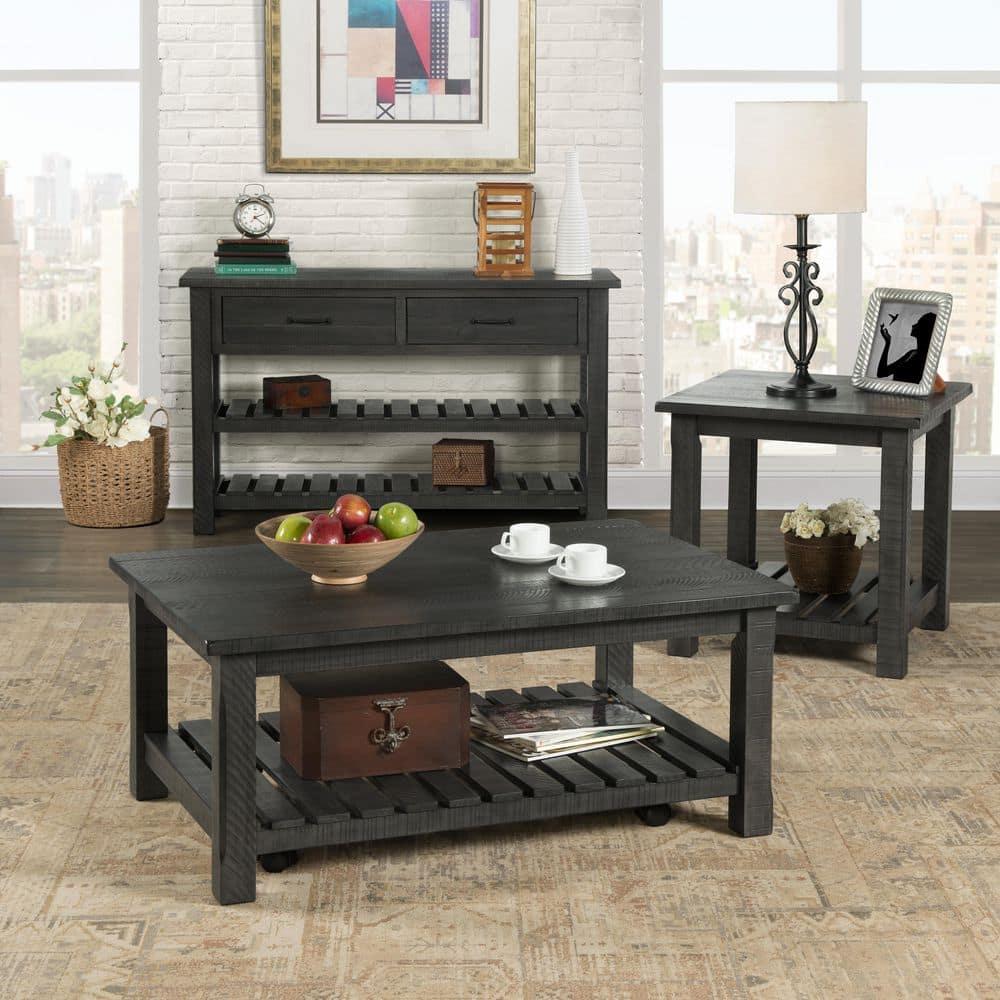 Martin Svensson Barn Door Solid Wood Sofa Console Table Gray