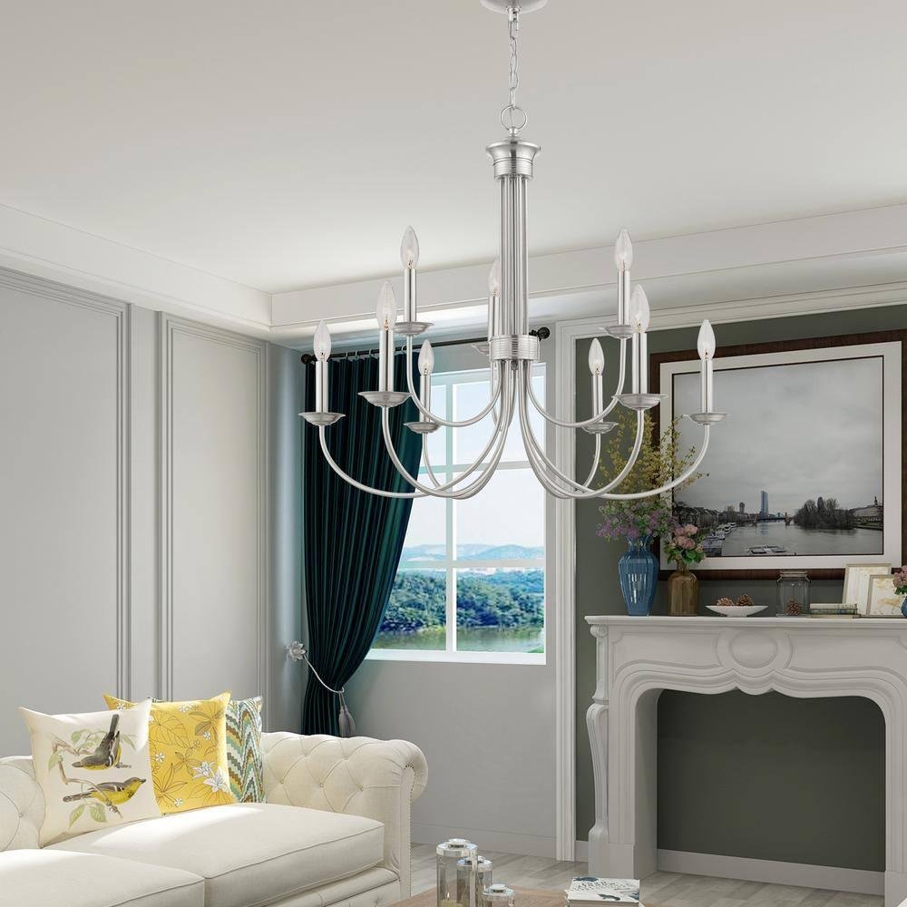 Livex Lighting Estate 9 - Light Chandelier in  Brushed Nickel