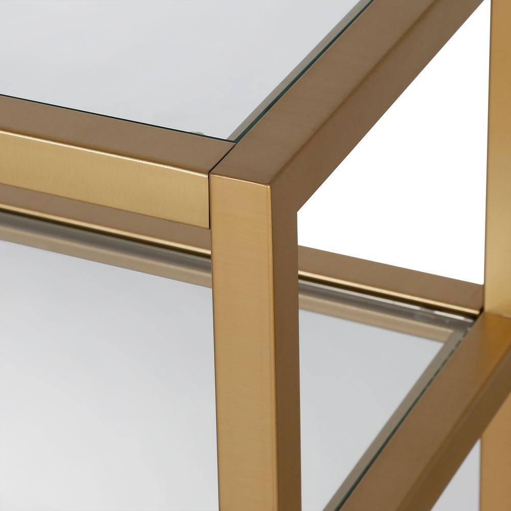 Evelyn&Zoe Sivil 55" Wide Rectangular Console Table, Brass