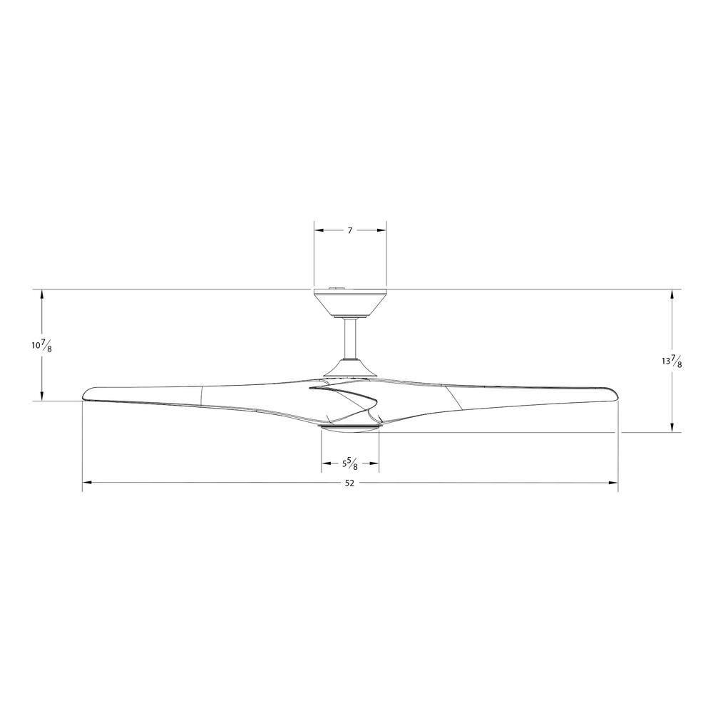 Modern Forms Zephyr 3 - Blade Outdoor/Indoor Smart Ceiling Fan with 2700K-3000K-4000K-5000K Selectable LED Light Kit and Remote Control Included