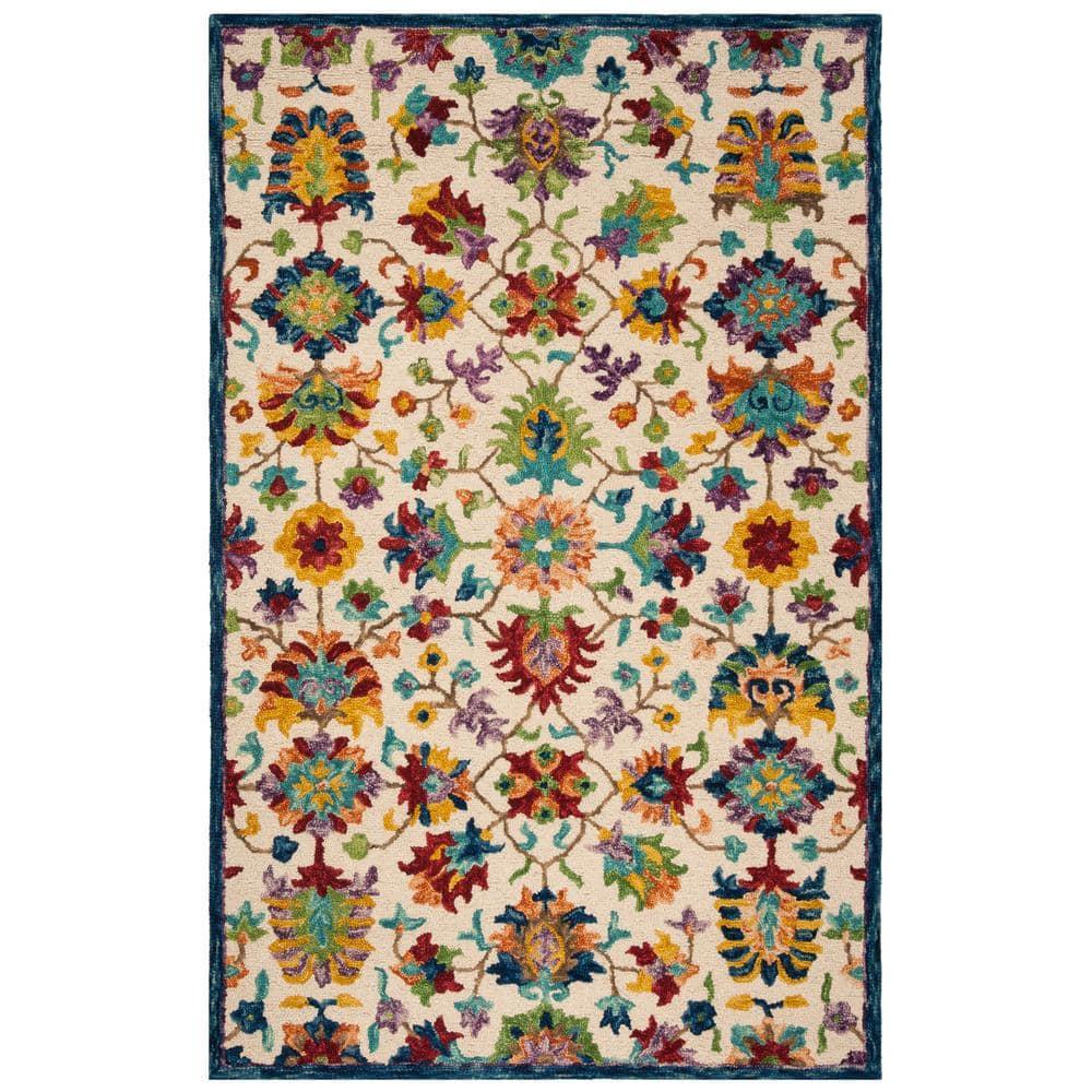 Aspen APN509 Hand Tufted Indoor Area Rug - Ivory/Blue - 8'x10' - Safavieh