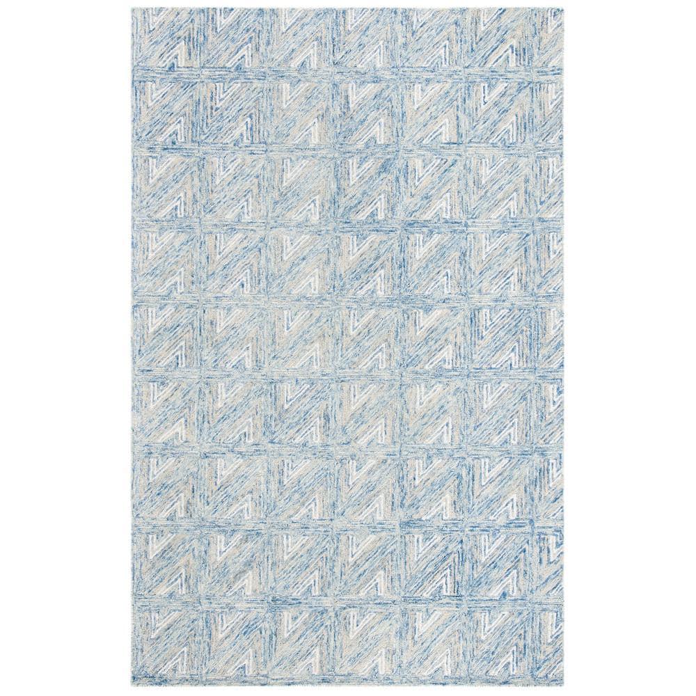 Abstract ABT653 Hand Tufted Area Rug - Blue/Beige - 4'x6' - Safavieh.