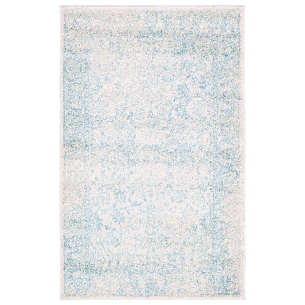 SAFAVIEH Adirondack Wyatt Traditional Area Rug, Ivory/Light Blue, 3' x 5'