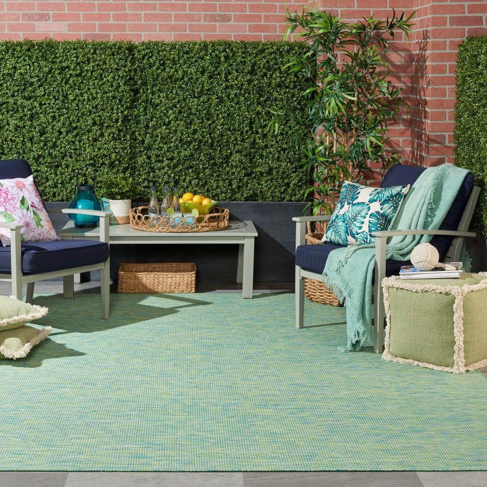 Nourison Positano POS01 Indoor/outdoor Area Rug - Blue/Green 8' x 10'