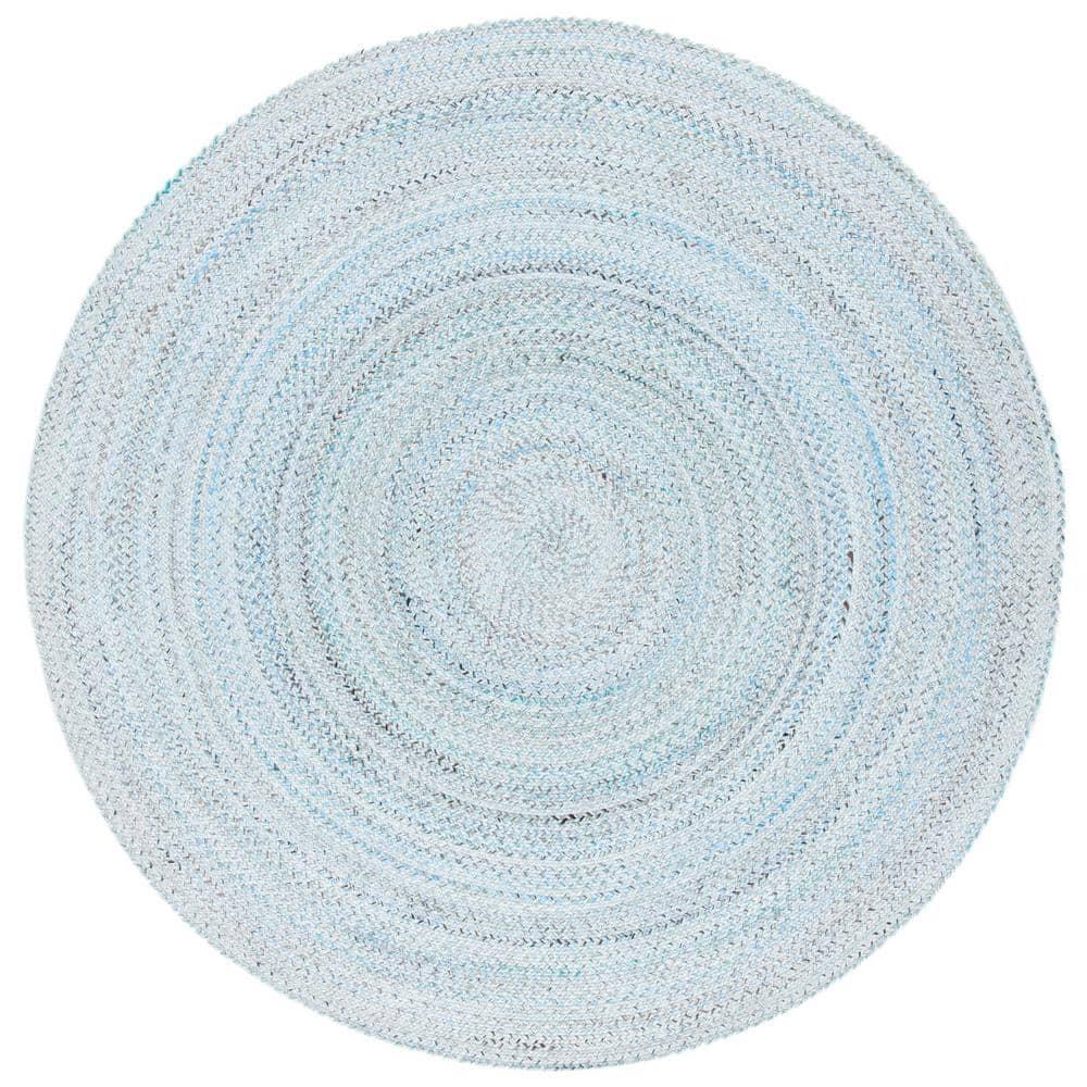 Braided BRD851 Hand Braided Area Rug - Blue/Grey - 6' Round - Safavieh.