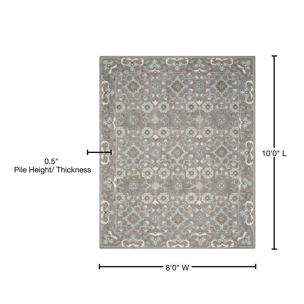 Blossom BLM218 Hand Tufted Area Rug - Grey - 8'x10' - Safavieh.