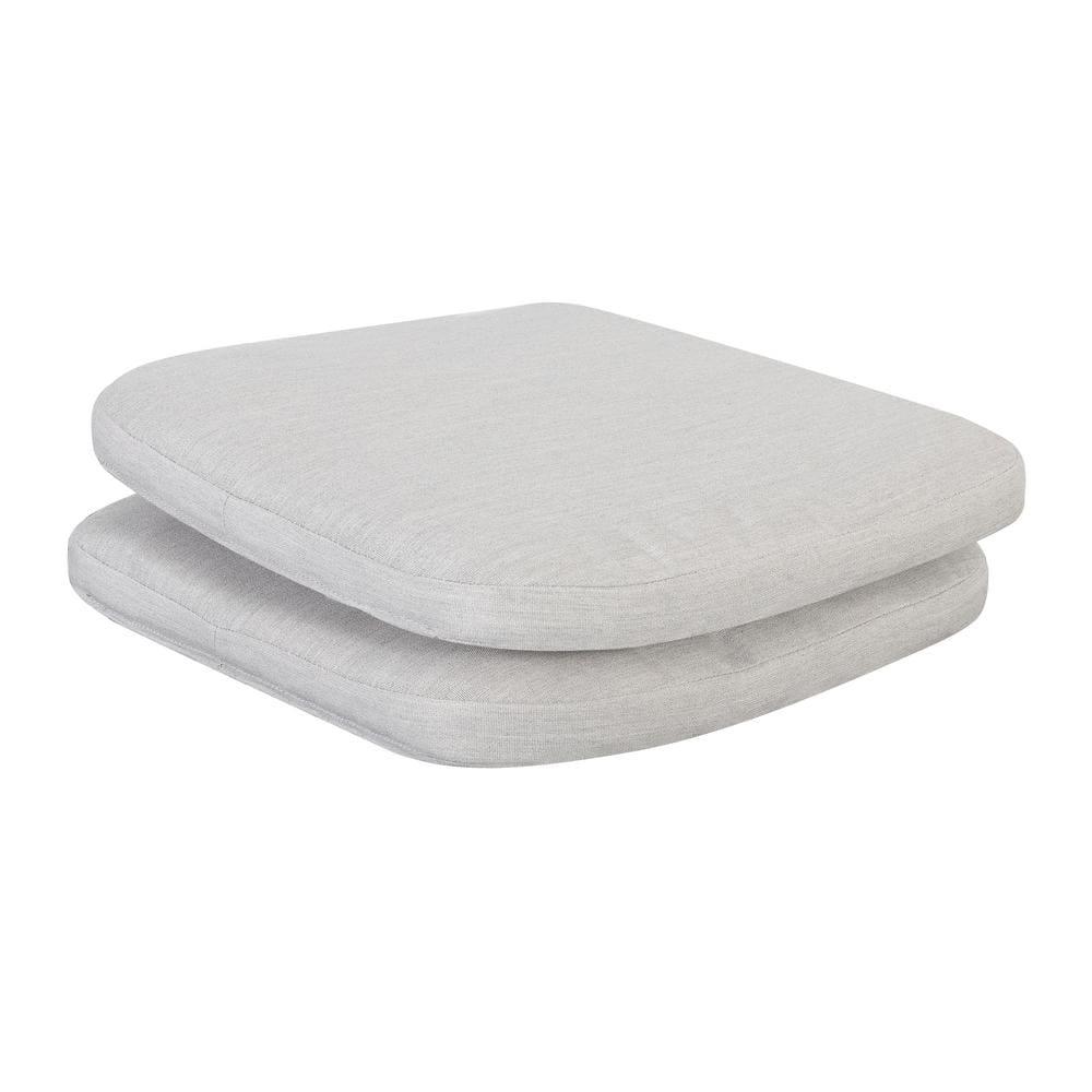 15 in. x 16 in. Outdoor Patio Chair Seat Cushion in Gray (2-Pack)