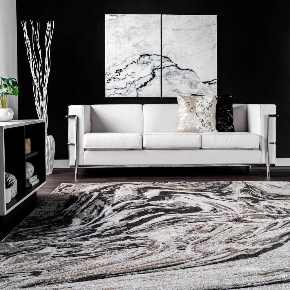 Nuloom Drea Marble Abstract Indoor Area Rug, Gray, 5'x8'