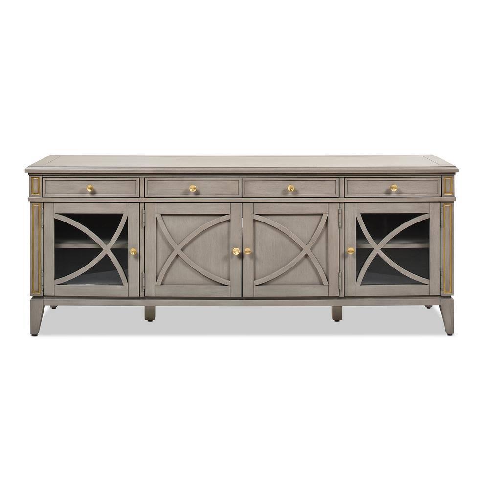 Jennifer Taylor Home Dauphin 71" TV Stand Display Console Table Grey Cashmere